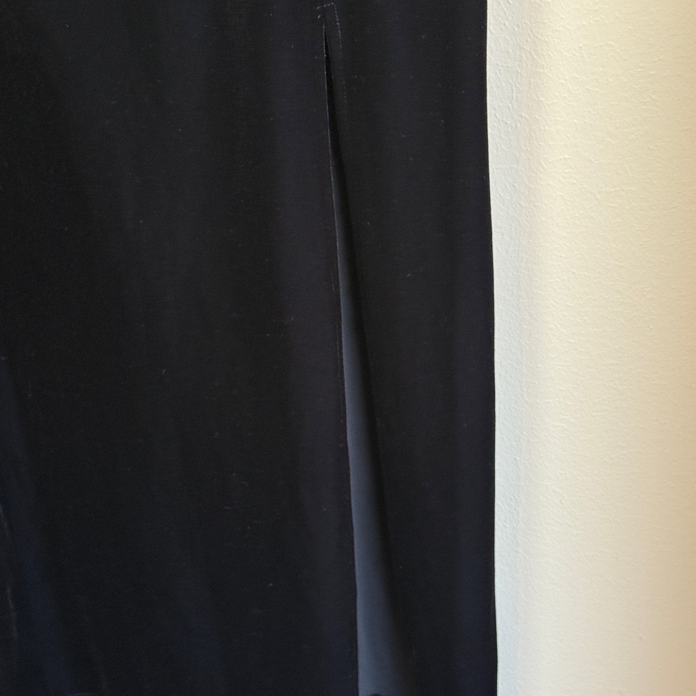 Alex Evenings Women's Black Velvet Mesh Illusion Sleeves & Side Ruching, 10P - Picture 8 of 10